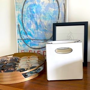 Mango White-Cream Structural Cross-Body Bag